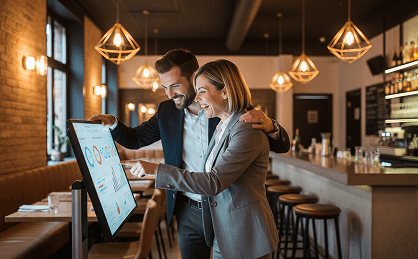 Business presentation screen